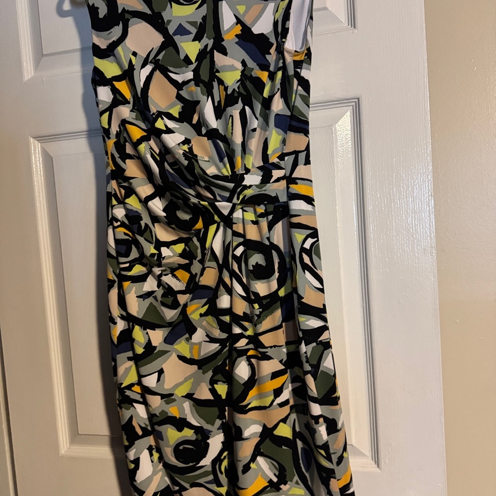 Anne Klein Yellow One Shoulder Sheath Dress